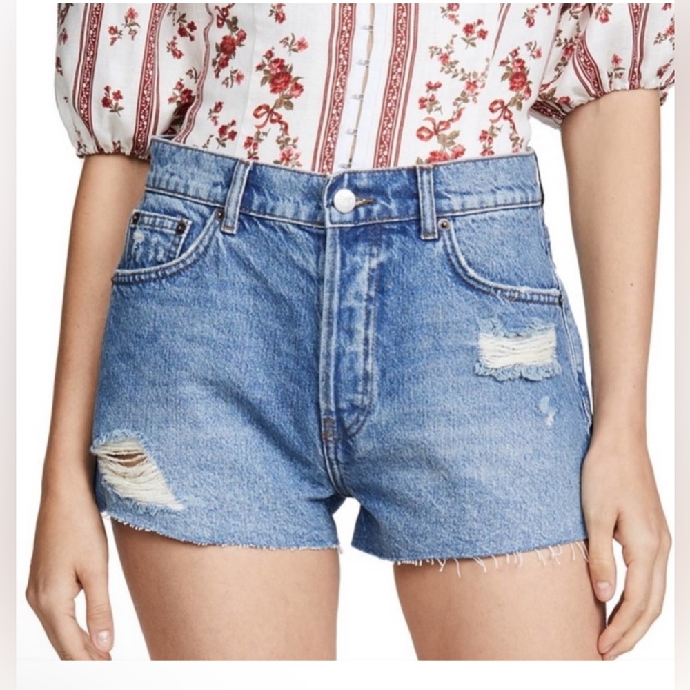 REFORMATION Dixie Jean Shorts cut off denim Bryce Wash Size 25